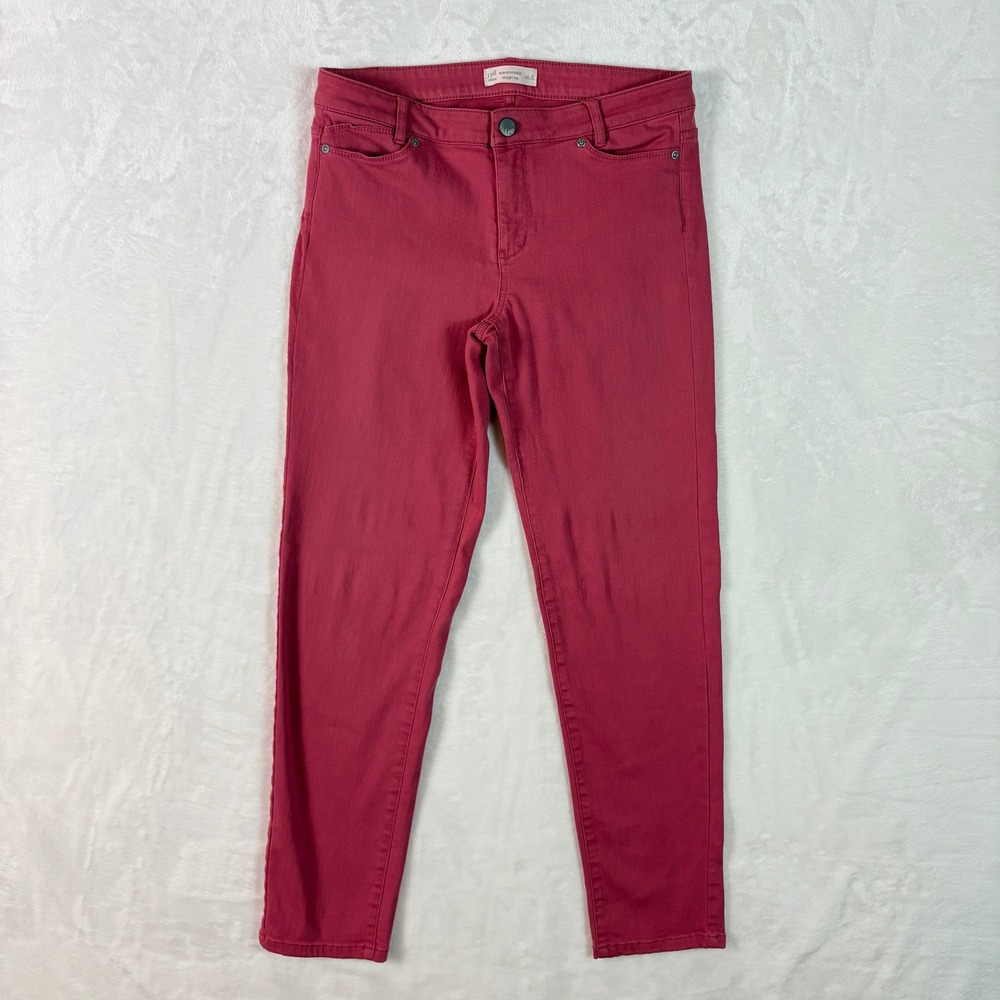 J. Jill Slim Boyfriend Jeans Women 6 Pink Good Straight Leg Stretch Cotton Blend